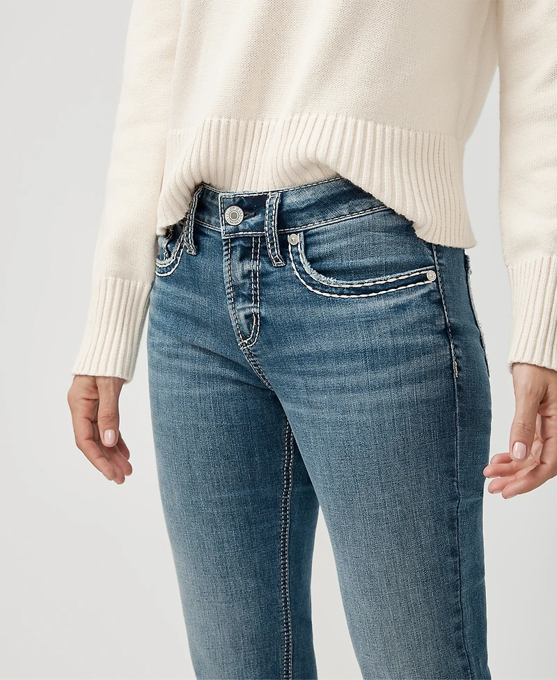 Silver Jeans Co. Women's Suki Mid Rise Curvy Fit Straight