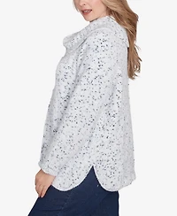 Ruby Rd. Plus Speckled Chenille Eyelash Pullover Sweater