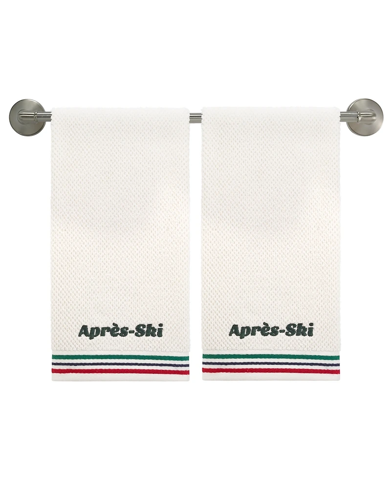 Izod Apres Ski Cotton 2-Pack Hand Towel Set, 16" x 28"