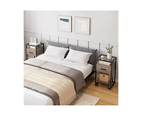 Nightstand Set of 2, Mid Century Modern End Table with 3-Tier Storage & Tempered Glass Top and Storage Drawer for Bedroom, Live Room