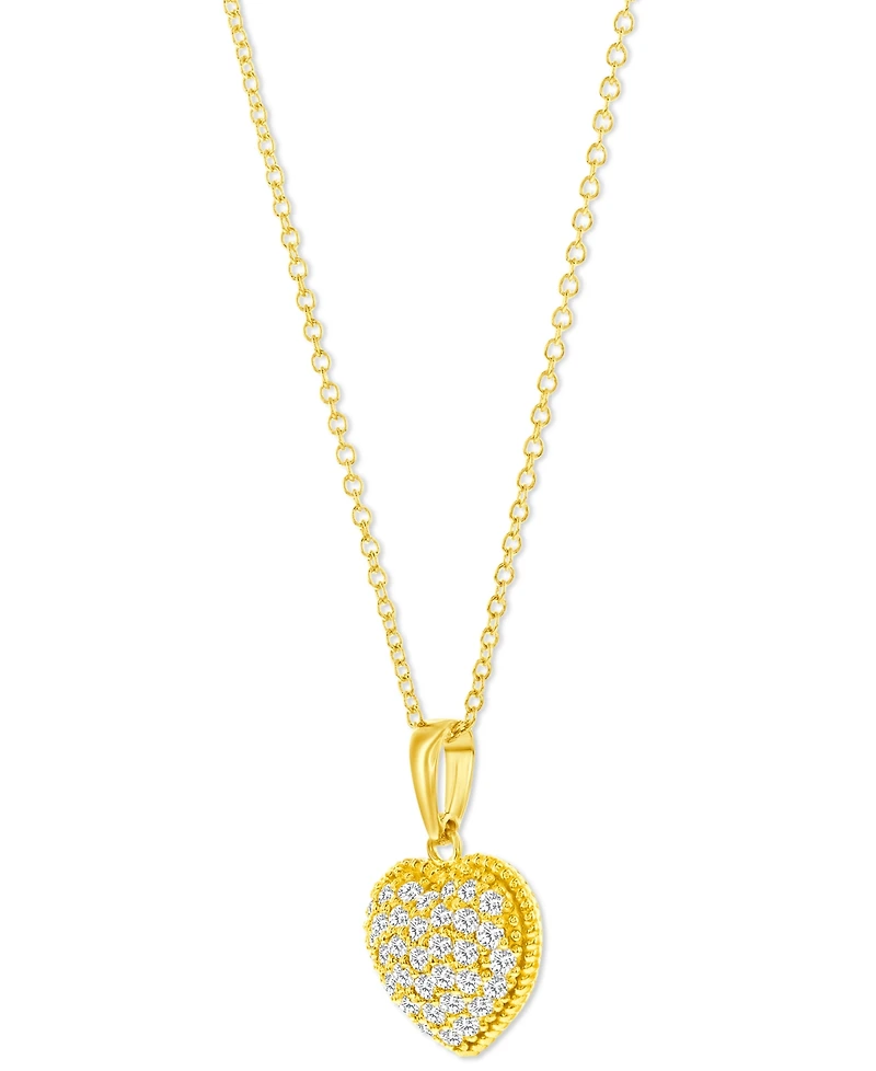 Diamond Heart Cluster Pendant Necklace (3/8 ct. t.w.) in 14k Gold, 16" + 2" extender