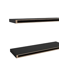 Fm Furniture Iva Floating Shelf in Melamine x2, Black