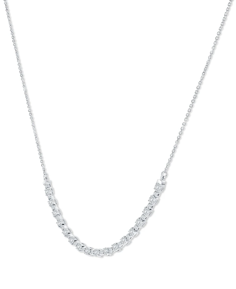 Diamond Curved Bar Collar Necklace (1-1/2 ct. t.w.) 14k White or Yellow Gold, 16" + 2" extender