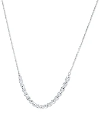 Diamond Curved Bar Collar Necklace (1-1/2 ct. t.w.) 14k White or Yellow Gold, 16" + 2" extender