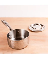 BergHOFF Vintage Tri-Ply 18/10 Stainless Steel 8" Saucepan 3qt. with Lid, Hammered