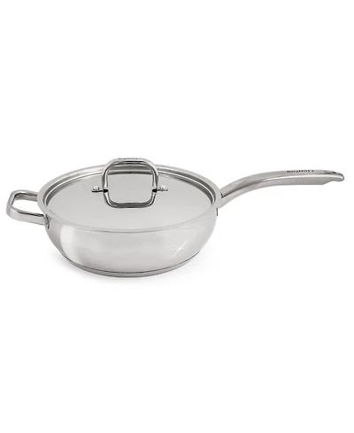 BergHOFF Belly Shape 18/10 Stainless Steel 9.5" Deep Skillet with Ss Lid, 3.2qt.