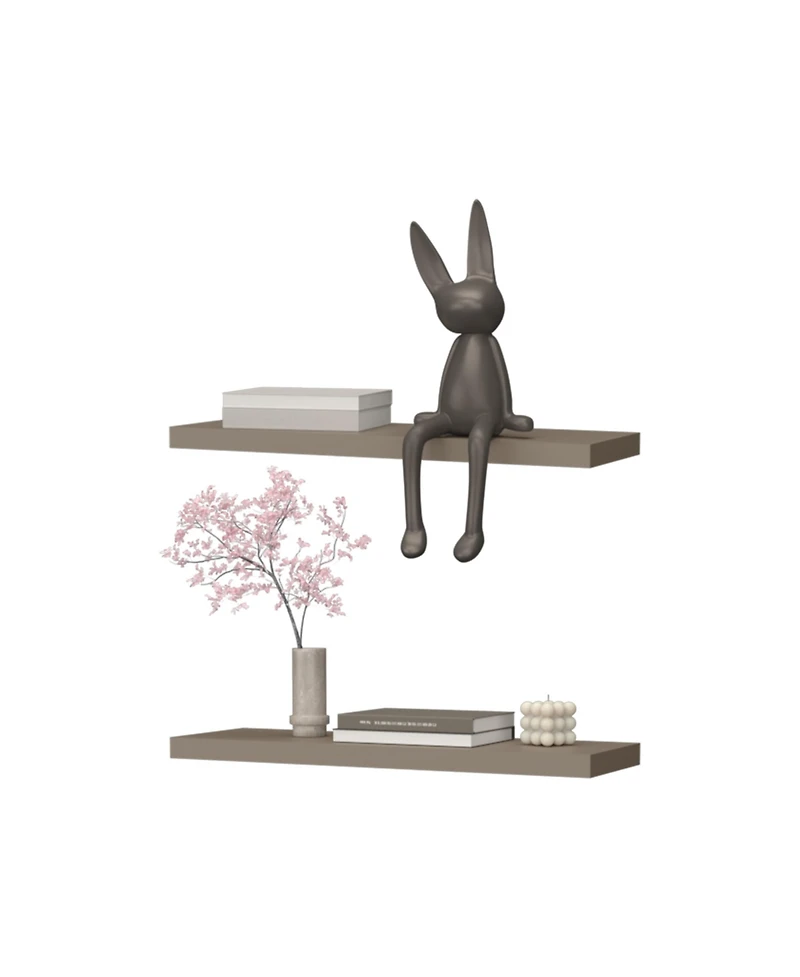 Fm Furniture Iva Floating Shelf in Melamine x2, Taupe