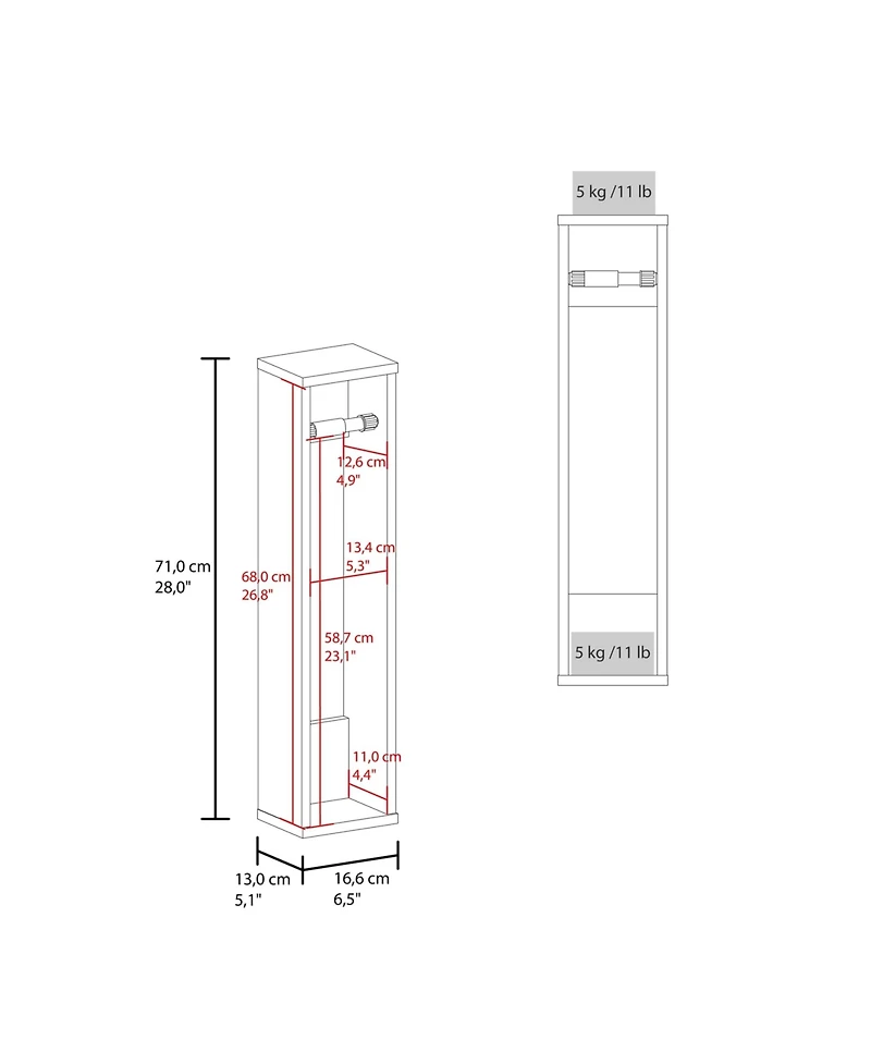 Fm Furniture Supai Toilet Paper Holder in Melamine