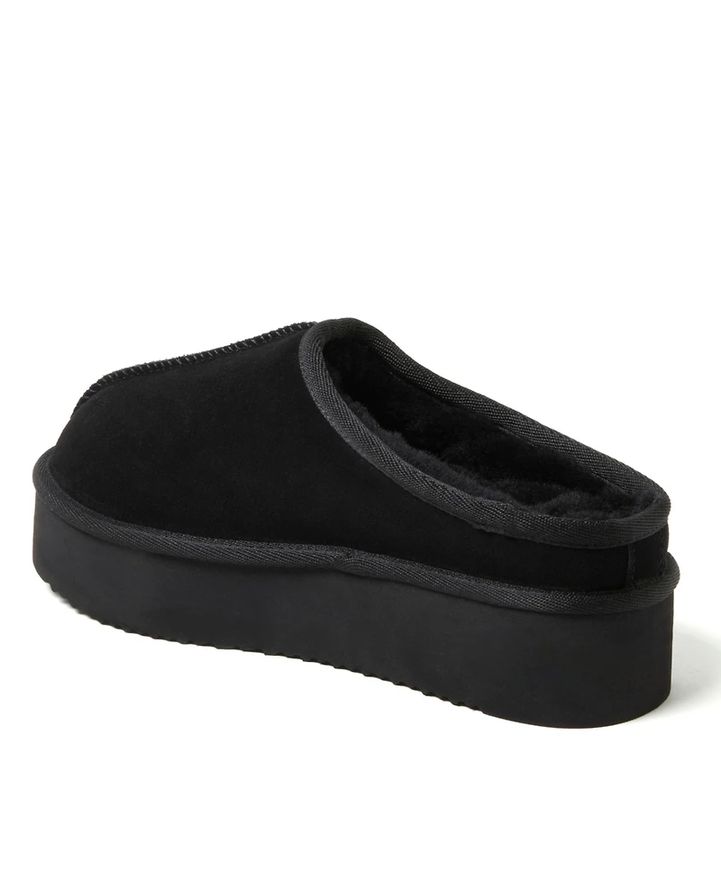 Fireside by Dearfoams Women's Queenstown Genuine Shearling Platform Clog Slipper