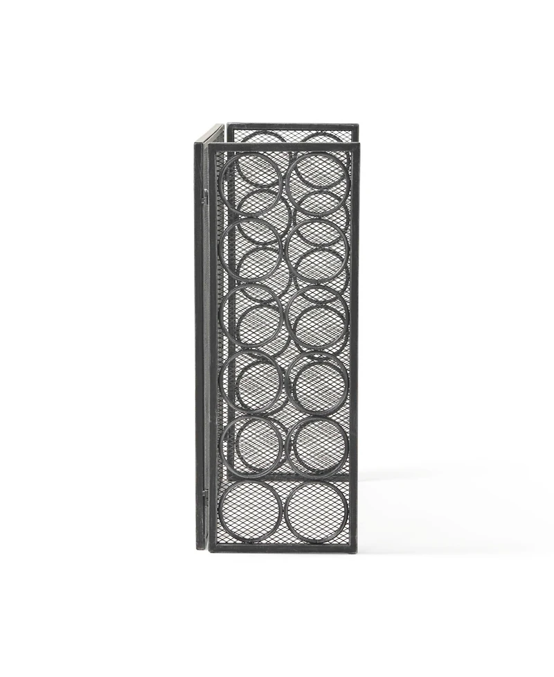 Streamdale 3-Panel Iron Fireplace Screen with Circular Pattern