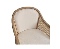 Hulala Home Werner Farmhouse Rattan Solid Wood Armchair with Olid Frame and Legs