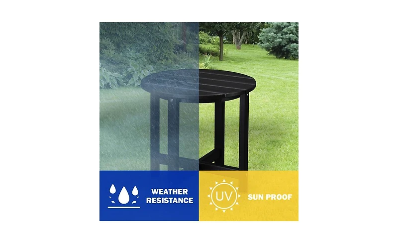 Slickblue Single Layer Round Hdpe Side Table