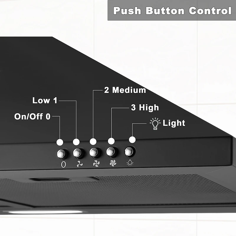 30-in 450-cfm Convertible Black Wall Mount Range Hoods