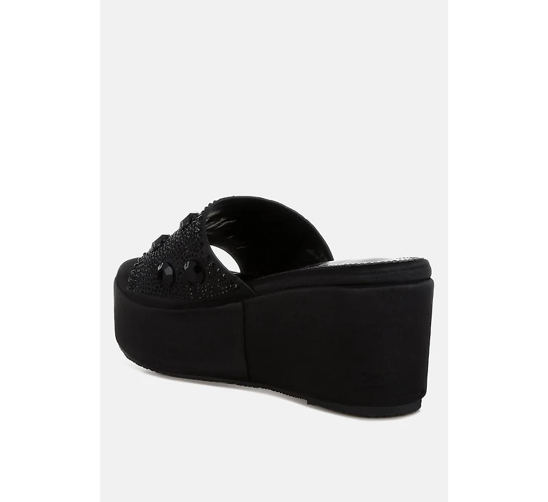 Meta charts Diamante & Rhinestone Flatform Sandals