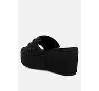 Meta charts Diamante & Rhinestone Flatform Sandals