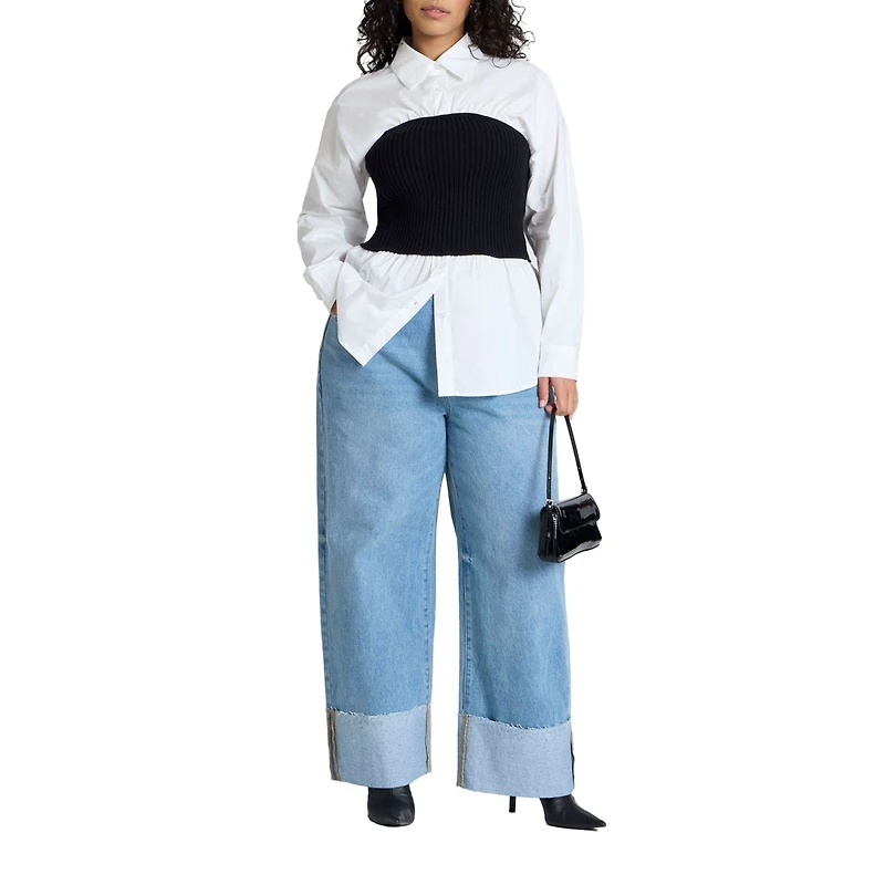 Eloquii Women's Tall Cuff Jean