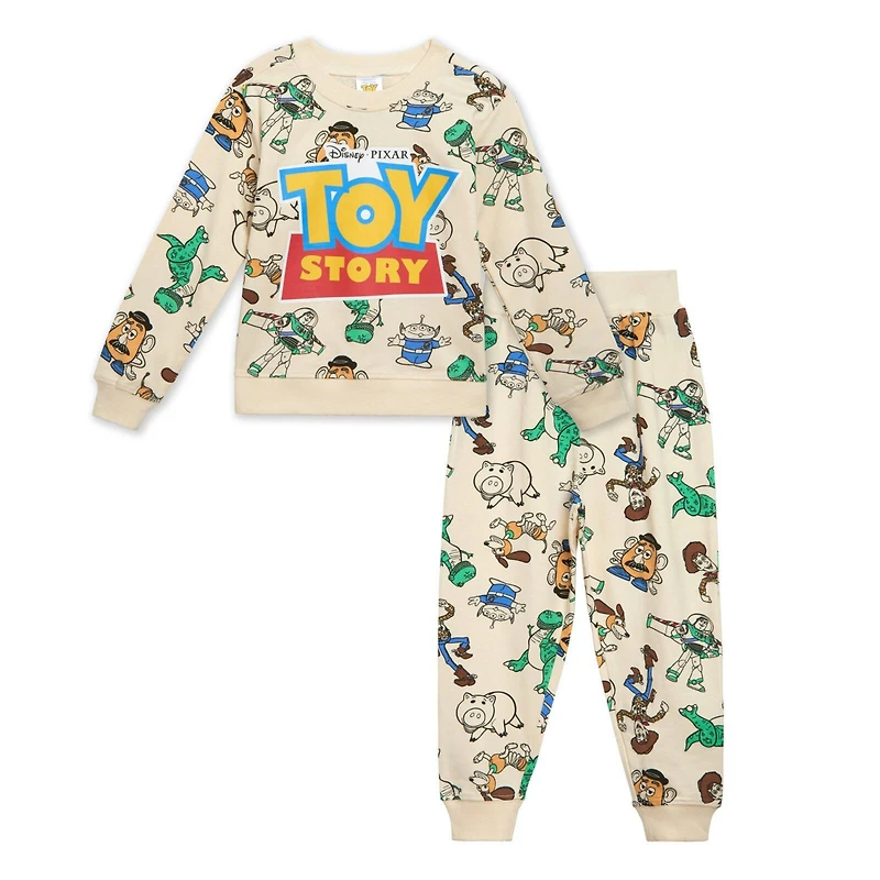 Disney Toddler Boys Lion King Pixar Toy Story Woody Rex Buzz Lightyear Slinky Dog Sweatshirt and Jogger Pants Set to