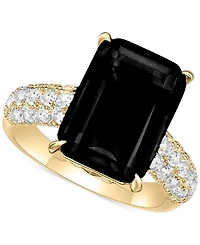 Amethyst (8 ct. t.w.) & White Topaz (1/3 ct. t.w.) Statement Ring in Rose Gold-Plated Sterling Silver (Also in Sky Blue Topaz, Pink Amethyst, & Onyx)