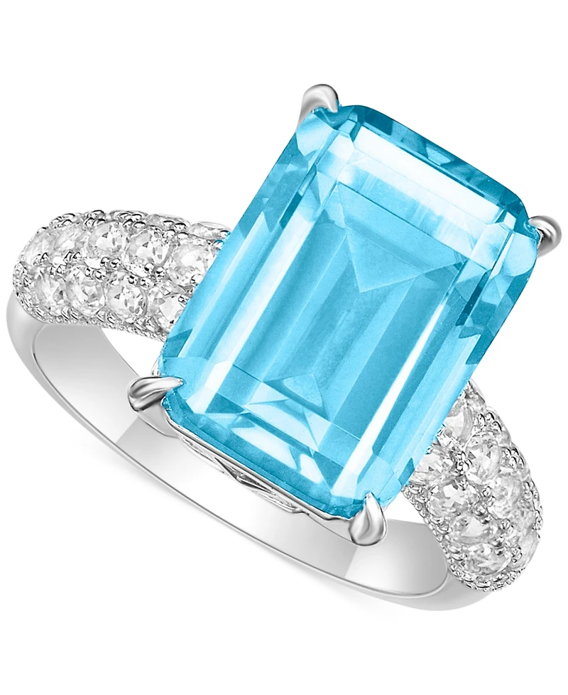 Amethyst (8 ct. t.w.) & White Topaz (1/3 Statement Ring Rose Gold-Plated Sterling Silver (Also Sky Blue Topaz, Pink Amethyst, Onyx)