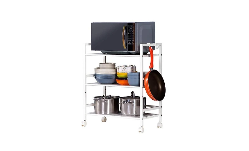 Slickblue Widened 3-Tier Multi-Functional Storage Cart for Efficient Organization and Easy Access
