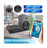 Pyle Stereo Amplifier Audio Receiver Sound System With Bluetooth Wireless Streaming, MP3/Usb/Sd/Aux/Fm Radio, 300 Watt