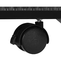 Streamdale Furniture Lockable Mobile End Table with Fluted Tempered Glass