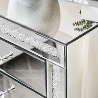 Streamdale Furniture Silver Mirror 3-Drawer Storage Cabinet