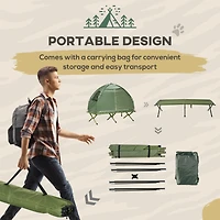 Streamdale Furniture Camping Tent Cot, Single Person Folding Cot Combo, Off-Ground Tent, Covered Outdoor Bed with Carry Bag for Hiking, Camping