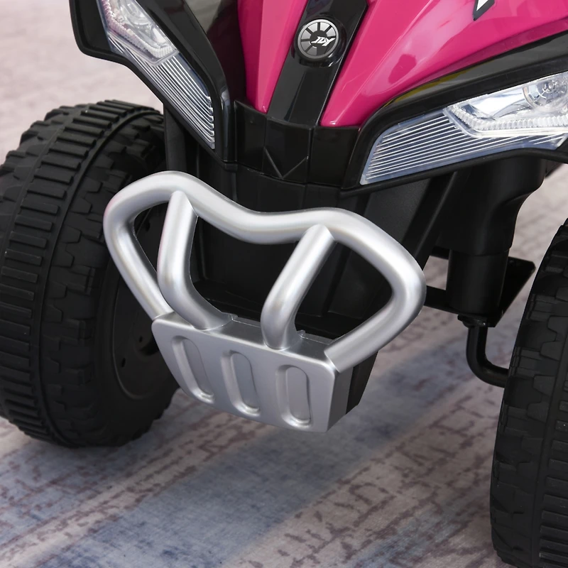 No Power Kids Ride On Push Car, Ride Racer, Foot-to-floor Sliding Car, Walking Atv Toy with Music, Lights, for 1.5-3 Years Old, Pink