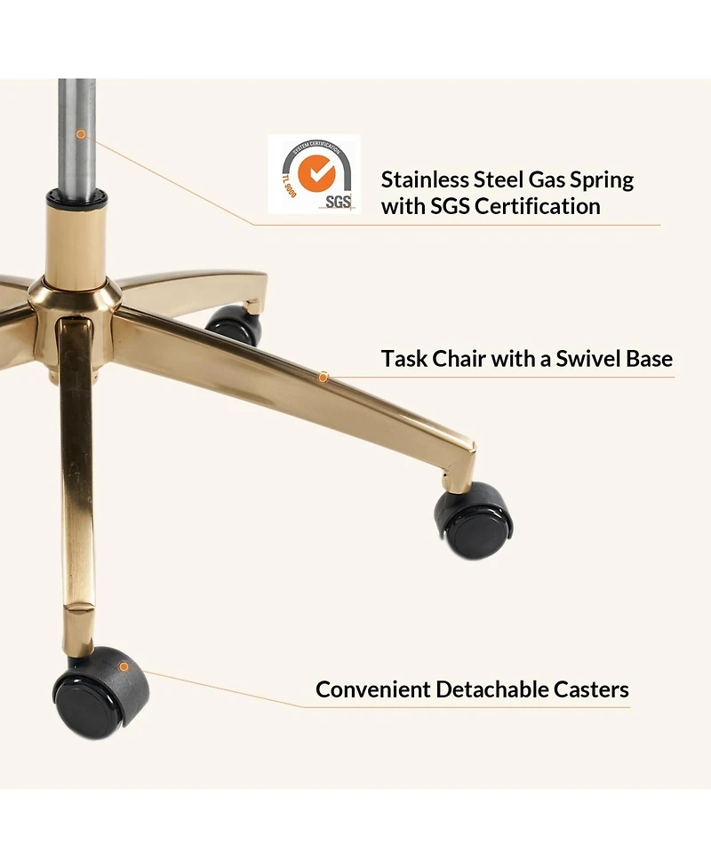 Hulala Home Uwe Modern Leather Ergonomic Executive Office Chair with Sgs International Certified Stainless Steel Gas Spring