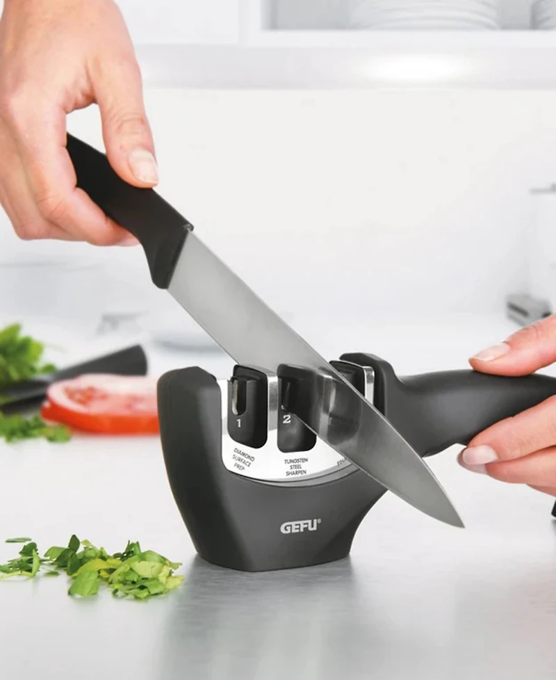 Gefu Diamond, Tungsten Steel, and Ceramic Three Stage Knife Sharpener
