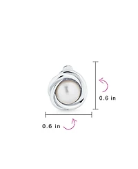Bling Jewelry Twist Braided Rope Clip-On Earrings with Simulated Pearl Silver Gold Plated