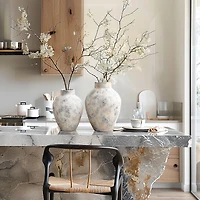 LuxenHome Marble White Inch Tall Stoneware Table Vase