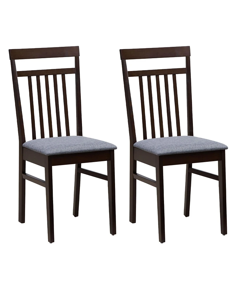 Gymax Upholstered Dining Chair Set of Kitchen Armless Padded w/ Slanted Backrest