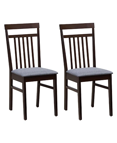 Gymax Upholstered Dining Chair Set of Kitchen Armless Padded w/ Slanted Backrest