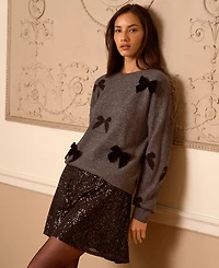 CeCe Women's Bow Applique Sweater