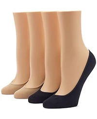 Hue Women's Hidden Cotton No Show 4 Pack Socks