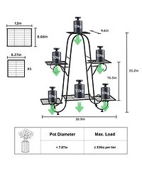 Unho Multilayer 6 Tier Plant Stand Metal Flower Rack Stand Display Holder Garden