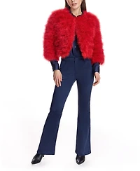 Julia & Stella by Maximilian Women's Collarless Feather Bolero