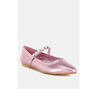 Gloxinia Metallic Mary Jane Ballerinas