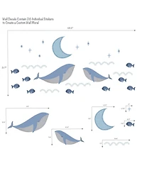 Lambs & Ivy Bubbles & Squirt Aquatic Under Sea Whale/Fish Wall Decals/Stickers