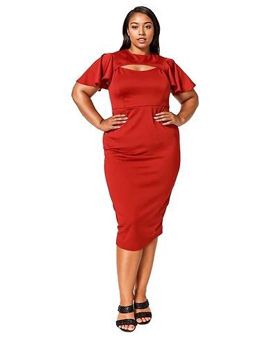 L I V D Plus Millie Cutout Flutter Dress