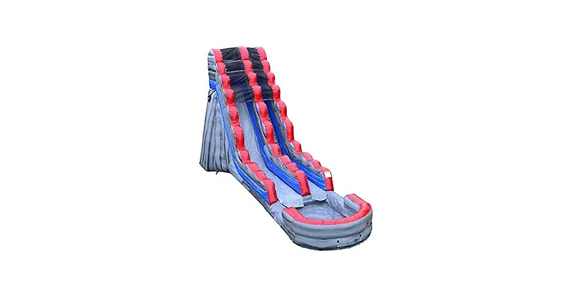 JumpOrange Commercial Grade Water Slide with Attached Splash Pool (with Blower), Tall Waterslide, Outdoor Inflatable, Summer Fun, Backyard Water Park,