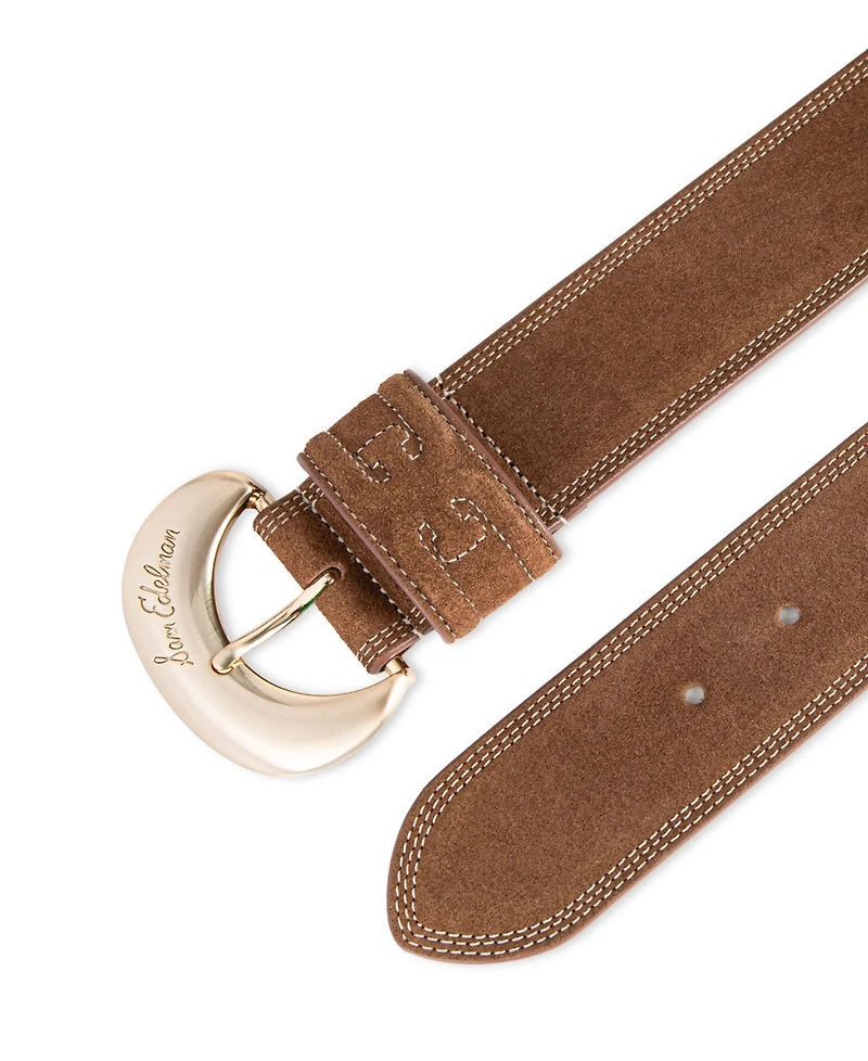 Sam Edelman Women's Wide Width Double-e Loop Casual Leather Belt