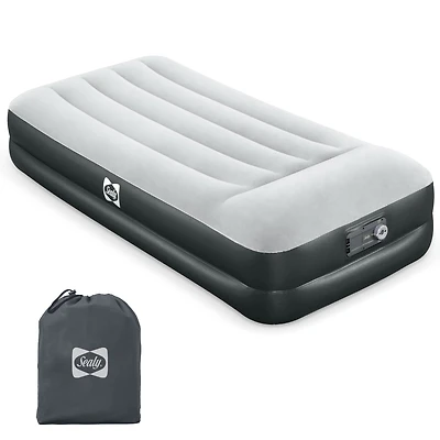 Sealy Baby Tritech Twin Sized 16" Air Mattress Bed 2 Person w/Built-In Ac Pump & Bag