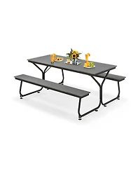 6 Feet Outdoor Picnic Table Bench Set for 6-8 People