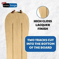 42" Wooden Kids Snowboard, Single Rider Woody Snowboard with Heavy-Duty Tow Leash, Blue
