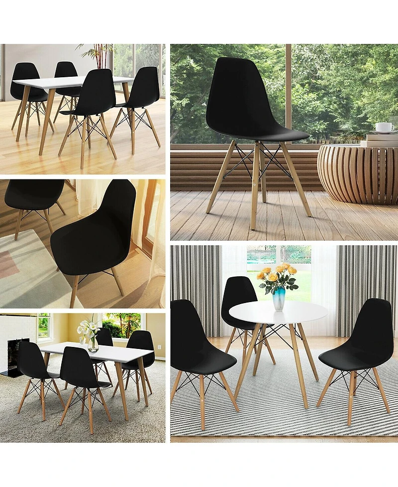 Inolait Set of 2 Mid-Century Modern Dsw Dining Side Chair