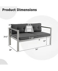 Vebreda Contemporary 2-Person Loveseat Chair with Wpc Armrests for Balcony Backyard Porch