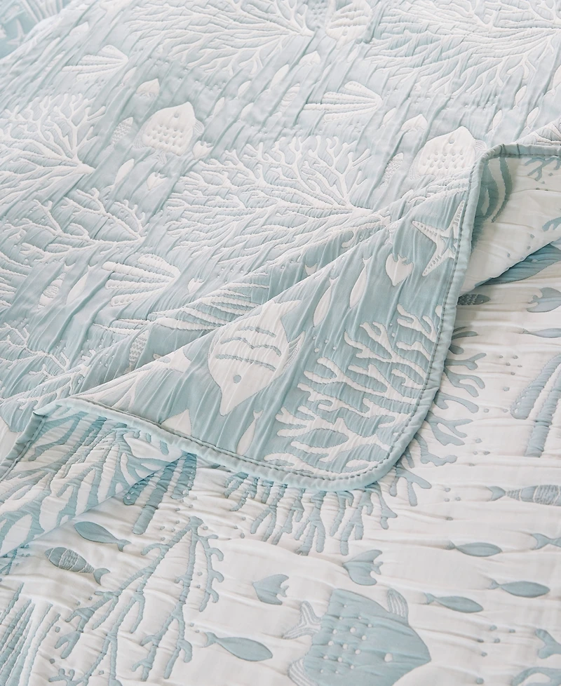 Greenland Home Fashions Marina Woven Jacquard Reversible 2-Pc. Coverlet Set, Twin/Twin Xl